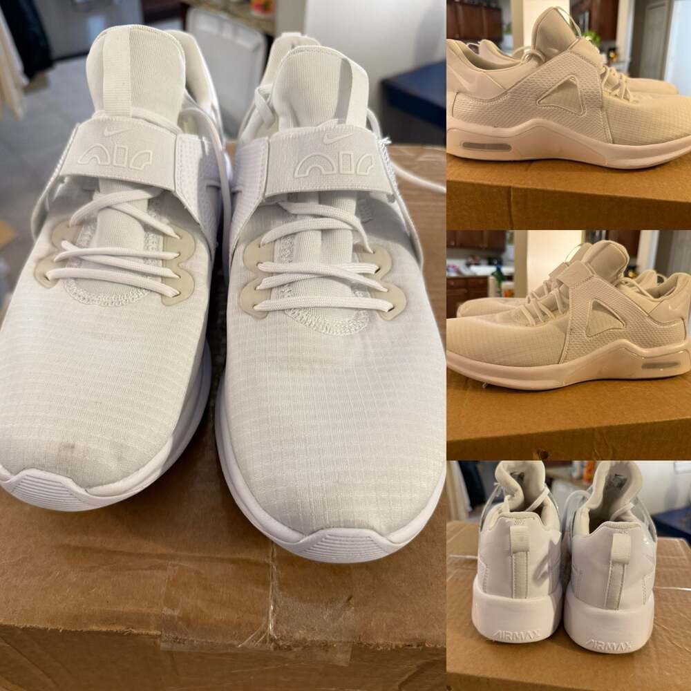 Nike Air Max Bella TR 5 Women's Training Shoes Triple White Womens Size 12